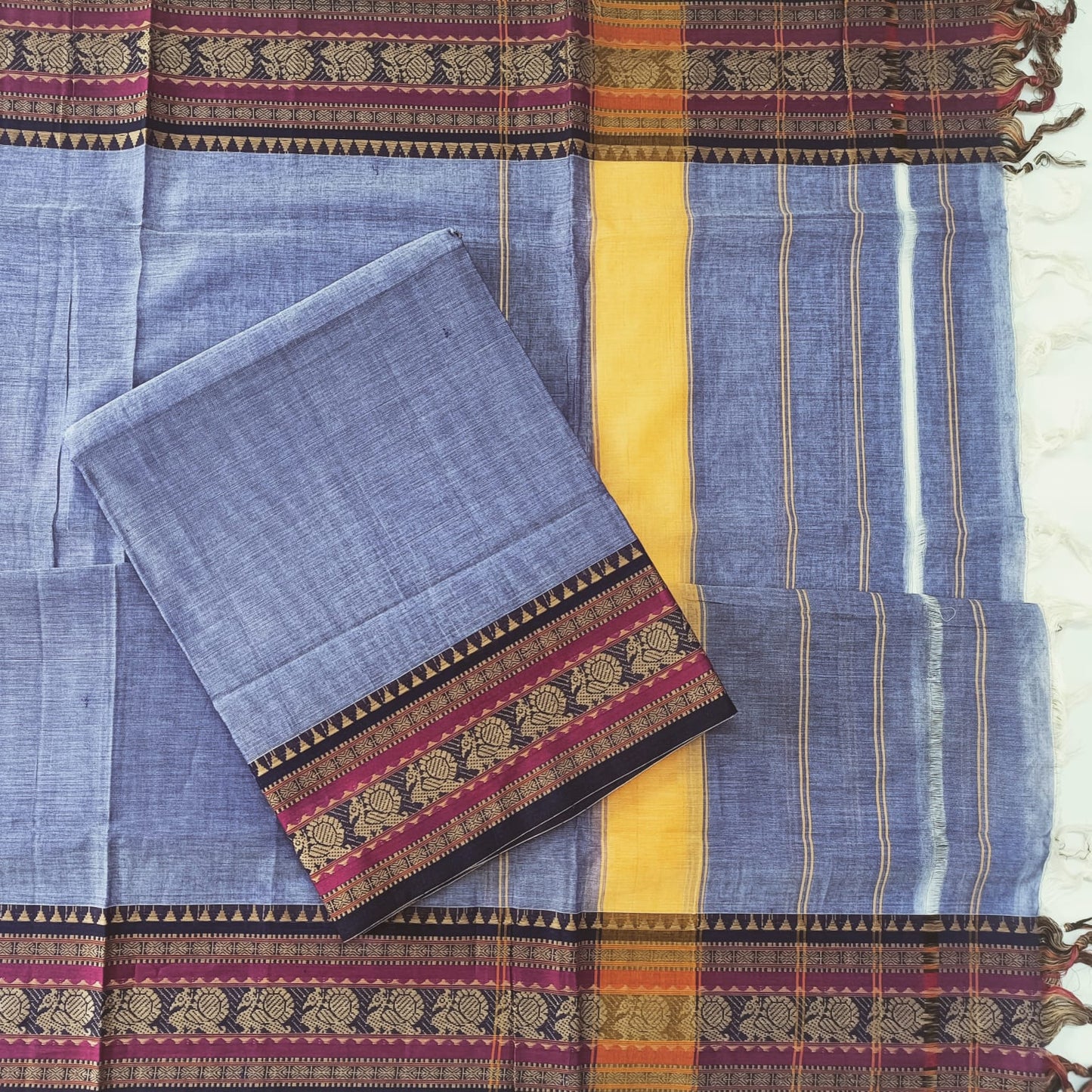 STEEL BLUE - DHARWAD COTTON SUIT SET