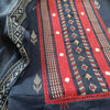 NAVY BLUE - HANDLOOM COTTON - 3 PC SUIT SET - TOP,BOTTOM & DUPATTA
