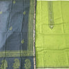 GREEN & BLUE - HANDLOOM COTTON - 3 PC SUIT SET - TOP,BOTTOM & DUPATTA