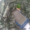 DARK BLUE & GREEN -AJRKAH COTTON - 3 PC SUIT SET - TOP,BOTTOM & DUPATTA