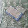 DARK BLUE & GREEN -AJRKAH COTTON - 3 PC SUIT SET - TOP,BOTTOM & DUPATTA