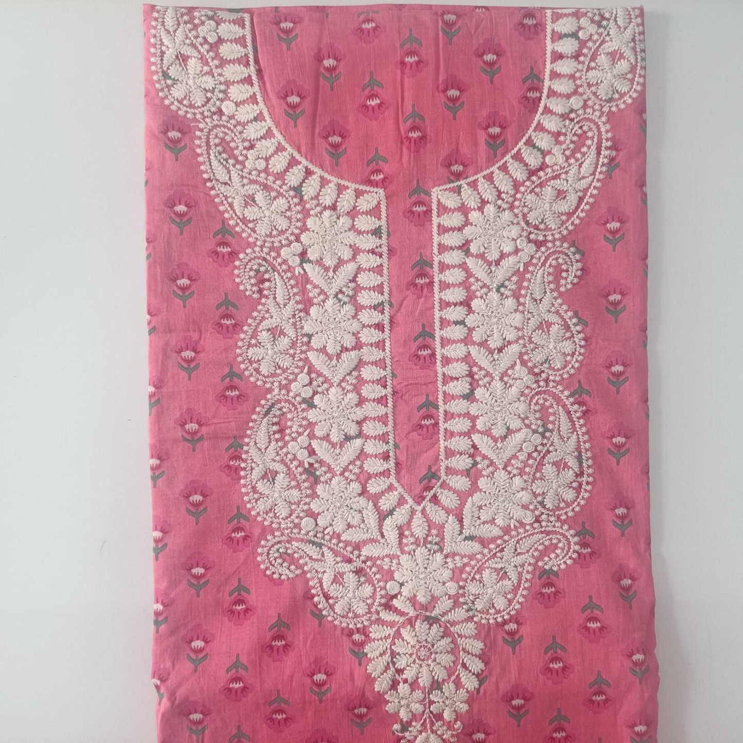 PINK - JAIPUR COTTON - 3 PC SUIT SET - TOP,BOTTOM & DUPATTA
