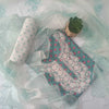 SEA BLUE - JAIPUR COTTON - 3 PC SUIT SET - TOP,BOTTOM & DUPATTA