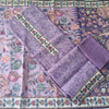 PURPLE CHANDERI PRINTED & EMBROIDERED SUIT WITH KANTHA WORK CHANDERI DUPATTA