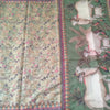 GREEN CHANDERI PRINTED & EMBROIDERED SUIT WITH KANTHA CHANDERI DUPATTA