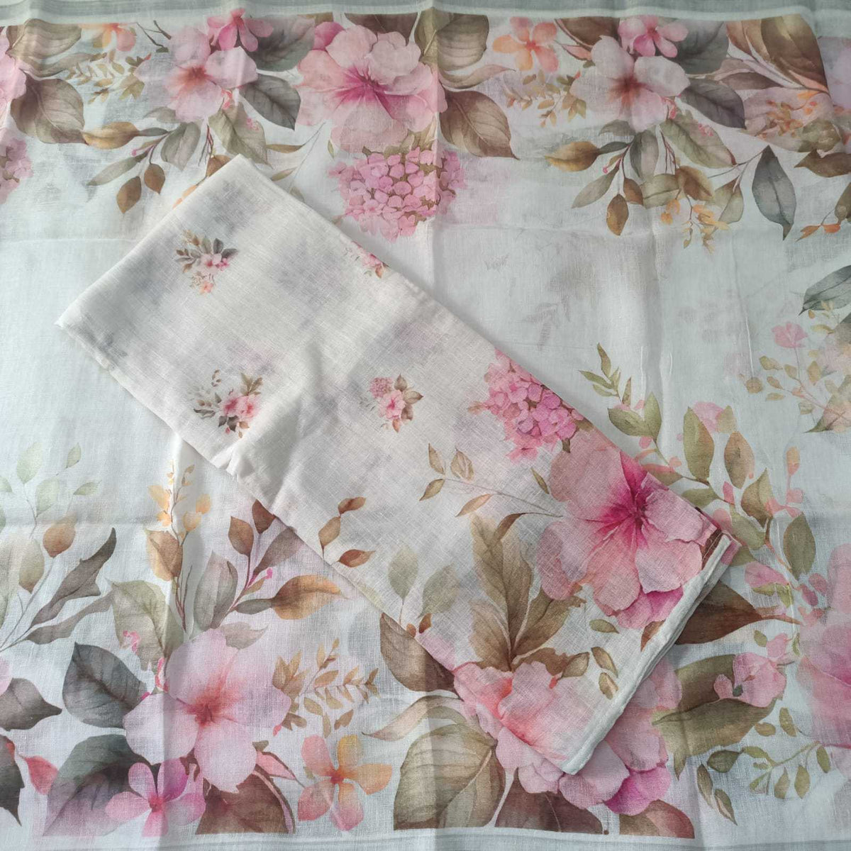 OFFWHITE - PREMIUM LINEN PRINTED SUIT SET