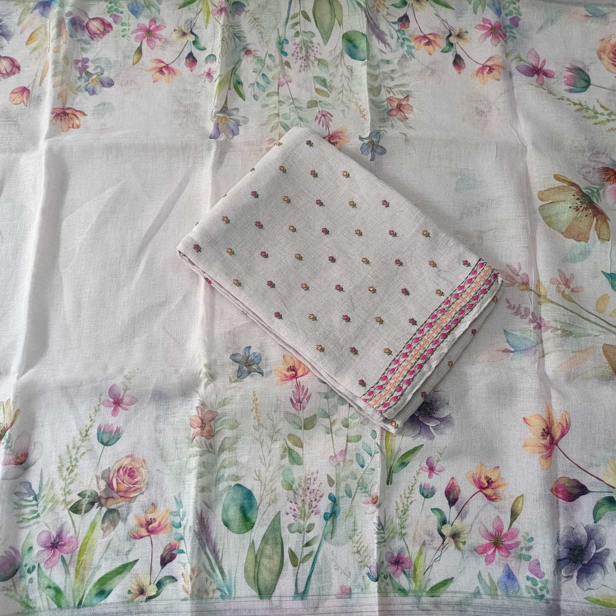 BABY PINK - PREMIUM LINEN EMBROIDERED SUIT SET