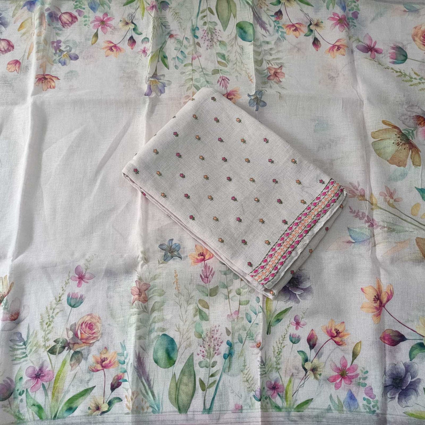 BABY PINK - PREMIUM LINEN EMBROIDERED SUIT SET