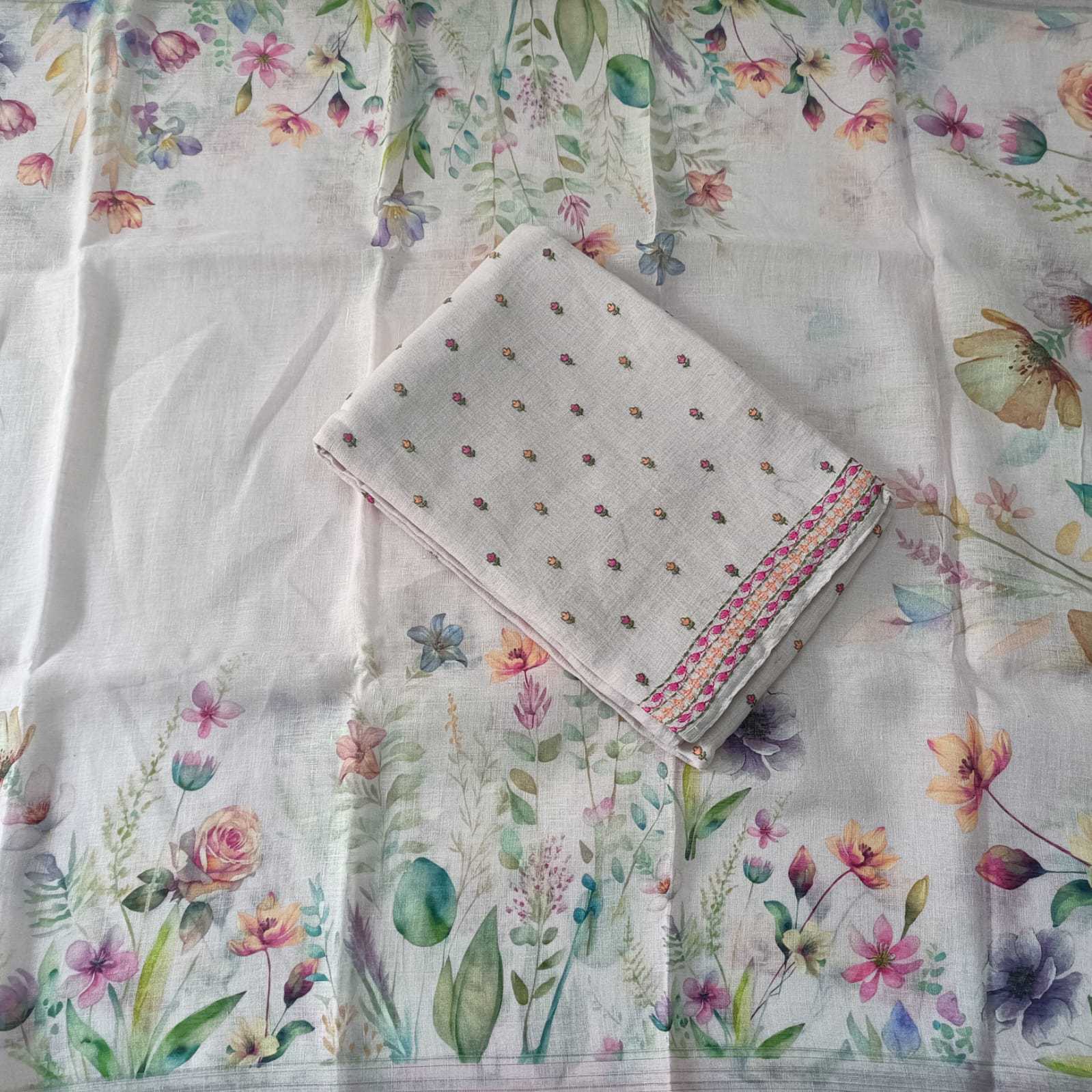 BABY PINK - PREMIUM LINEN EMBROIDERED SUIT SET