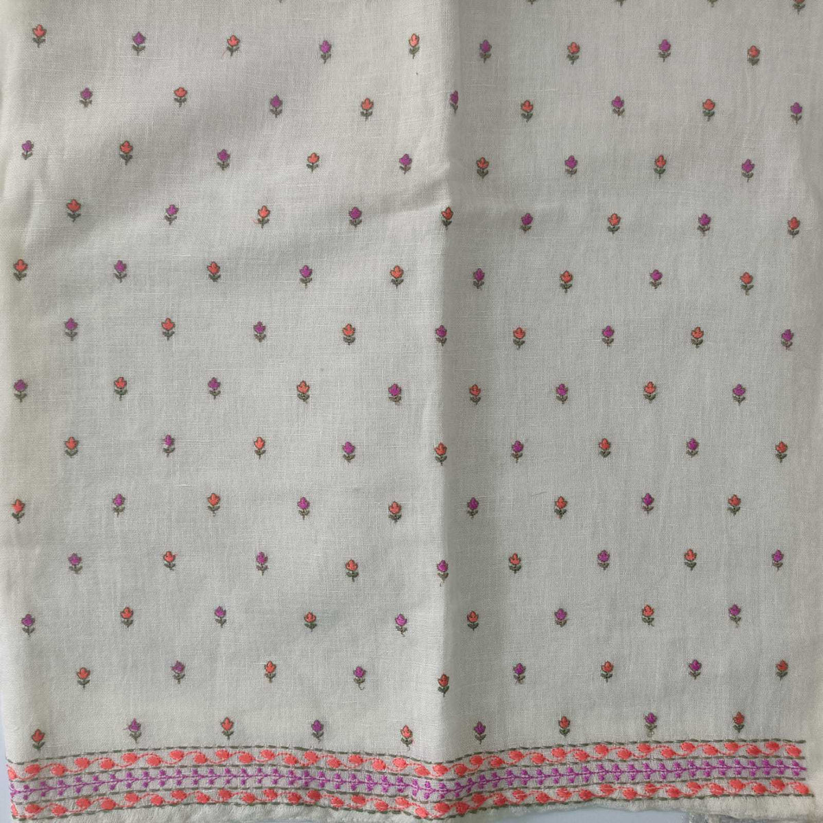 CREAM - PREMIUM LINEN EMBROIDERED SUIT SET