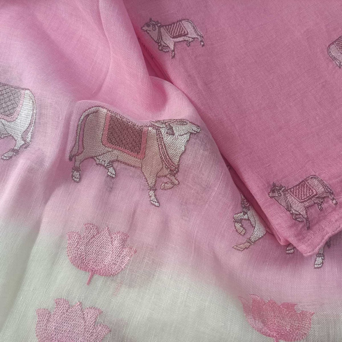 ROSE - PREMIUM LINEN PICHWAI EMBROIDERED SUIT SET