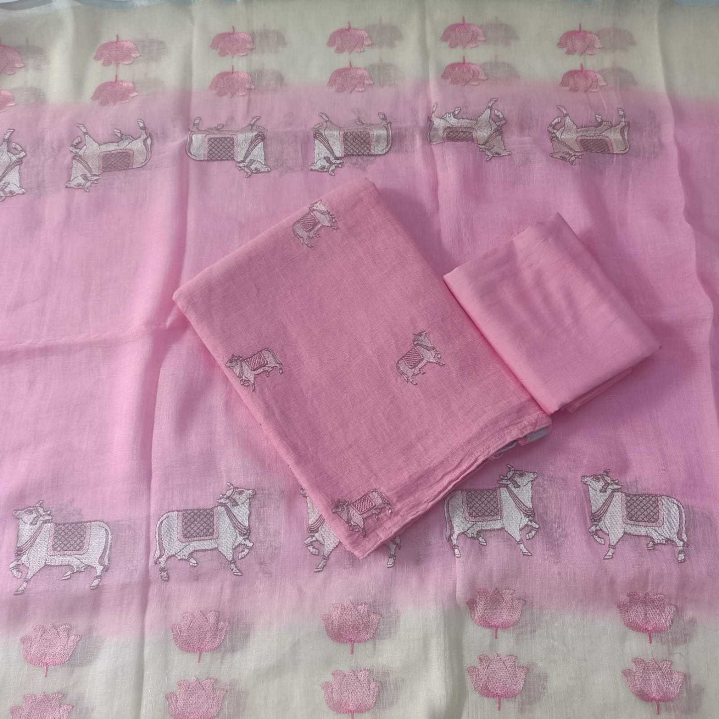 ROSE - PREMIUM LINEN PICHWAI EMBROIDERED SUIT SET