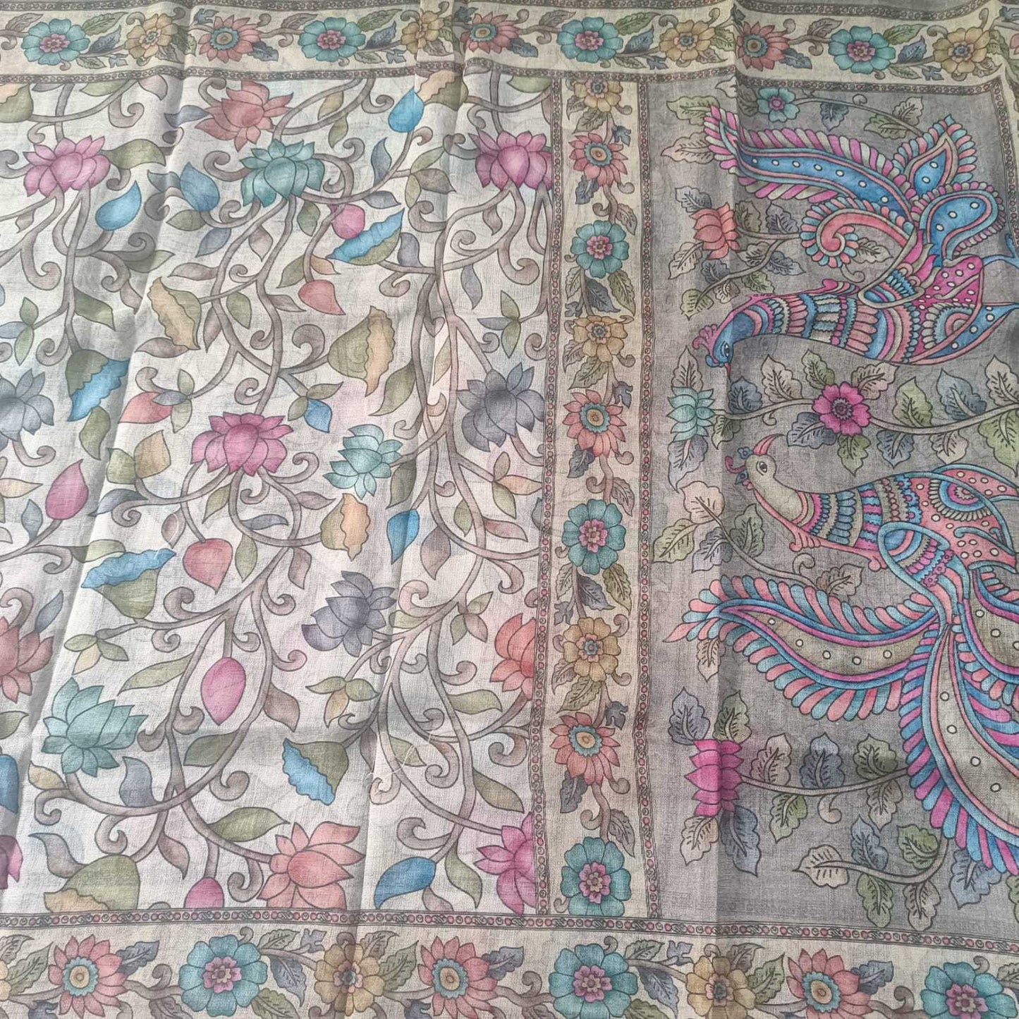 GREY BIEGE- PREMIUM LINEN EMBROIDERED SUIT SET