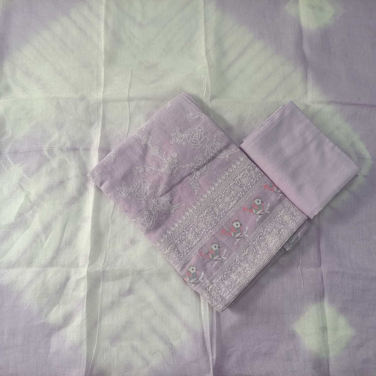 LAVENDER - PREMIUM LINEN EMBROIDERED SUIT SET