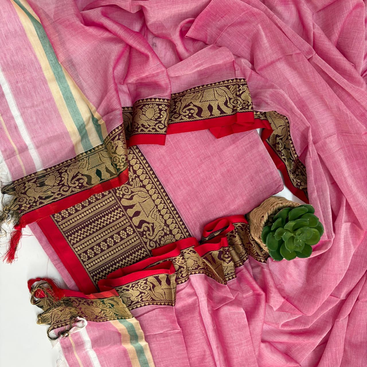 PINK - NARAYANPET COTTON SUIT SET