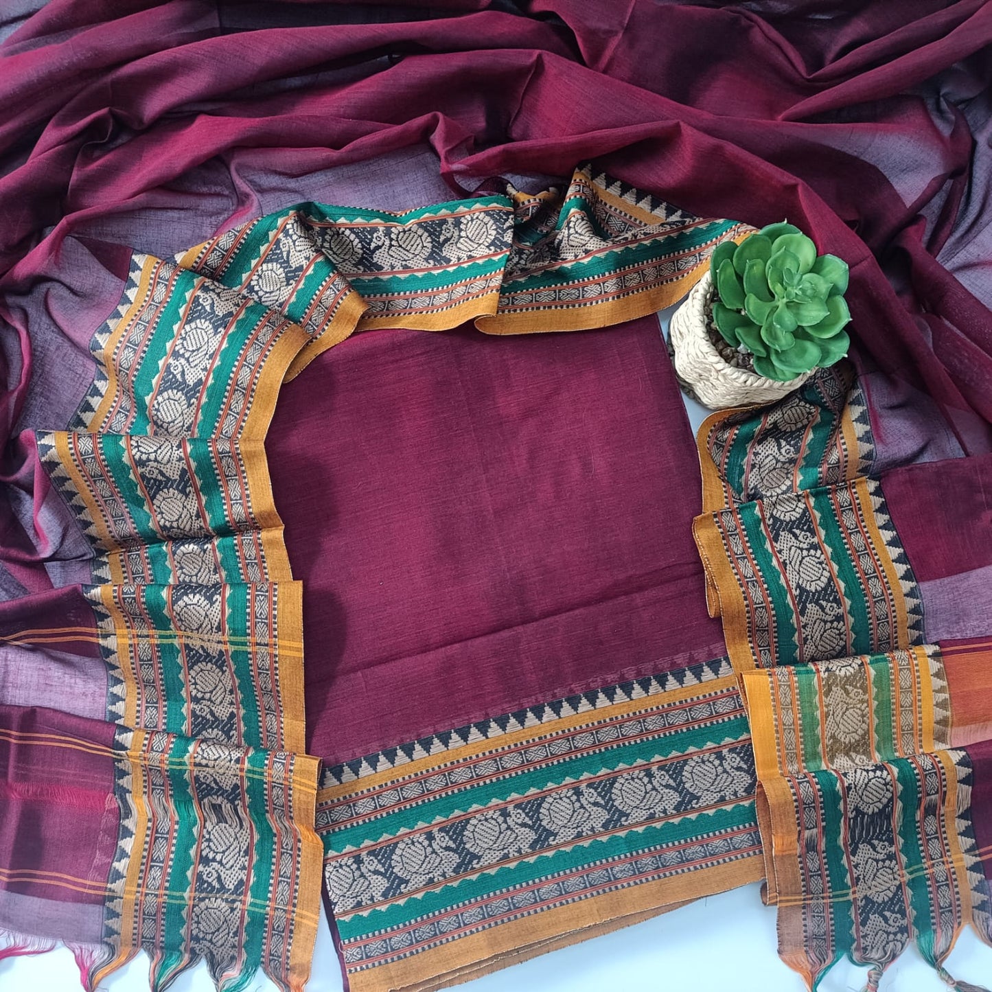MAROON - DHARWAD COTTON SUIT SET