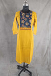 YELLOW - AJRAKH YOKE PATCHWORK HANDLOOM COTTON KURTHA