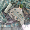 METALLIC GREEN - TISSUE LINEN  HANDWORKED SUIT SET