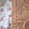 BROWN - TISSUE LINEN  HANDWORKED SUIT SET