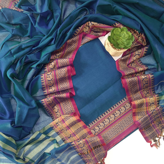 PEACOCK BLUE - DHARWAD COTTON SUIT SET