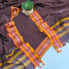PAAKU BROWN - CHECKED NARAYANPET COTTON SUIT SET