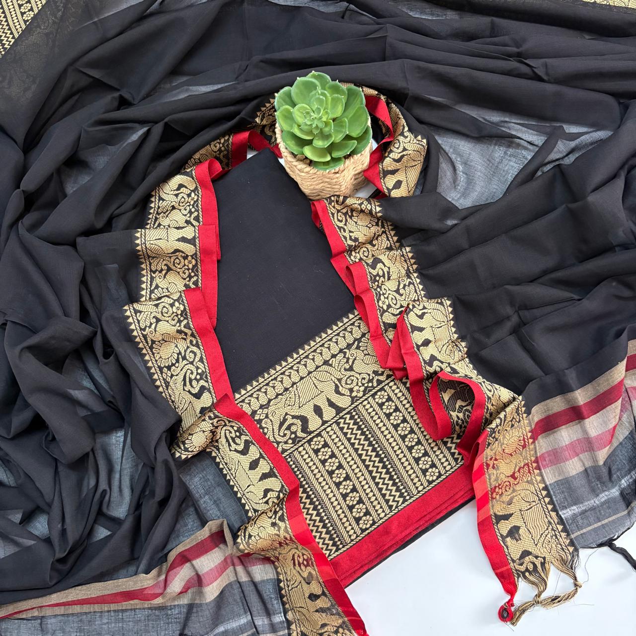BLACK - NARAYANPET COTTON SUIT SET